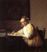 VERMEER VAN DELFT, Jan, A Lady Writing a Letter qr